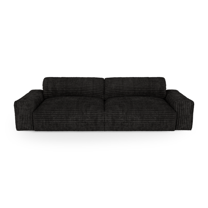 4-zits corduroy bank XXL zwart 220cm
