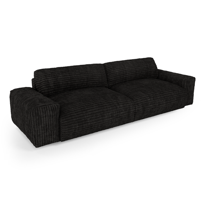 4-zits corduroy bank XXL zwart 220cm