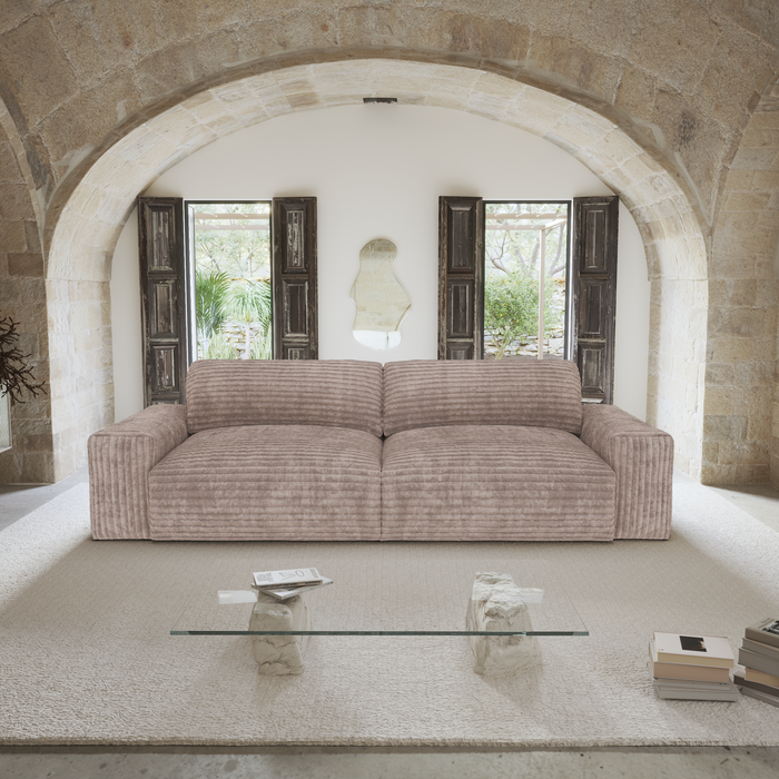 Bank 4 zits corduroy XXL taupe 220cm