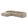 Bank groot links hoekstof bouclette taupe 280cm