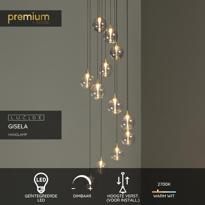 Lucide Premium GISELA Hanglamp - Transparant