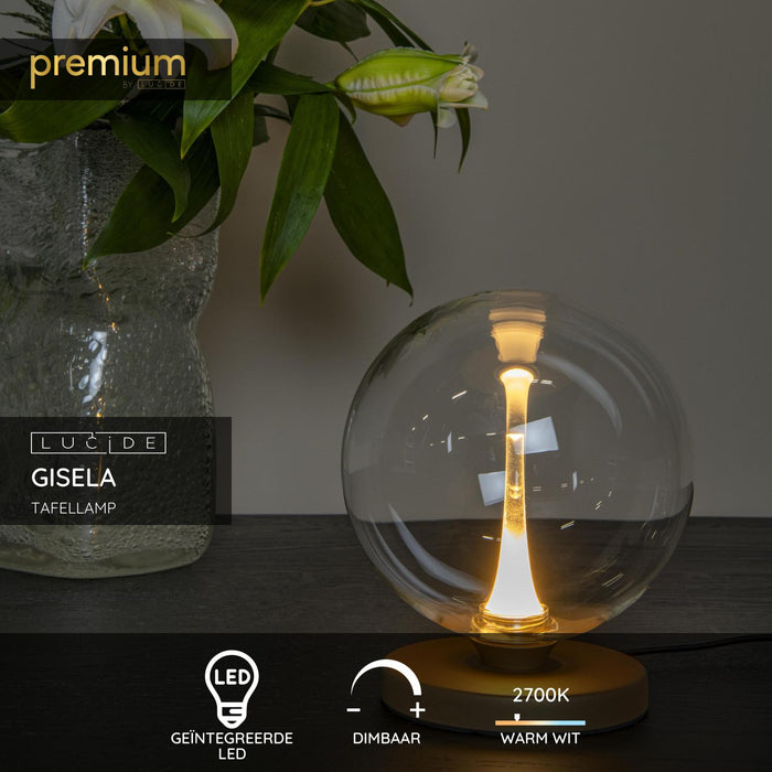 Lucide Premium GISELA Tafellamp - Transparant