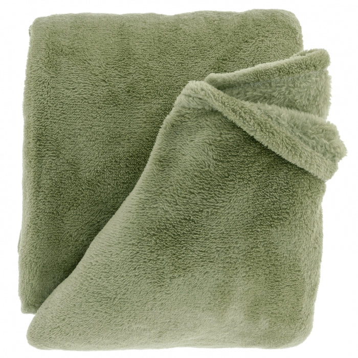 Unique Living Plaid Justin - Groen - Polyester - 150x200x0cm (BxHxD)