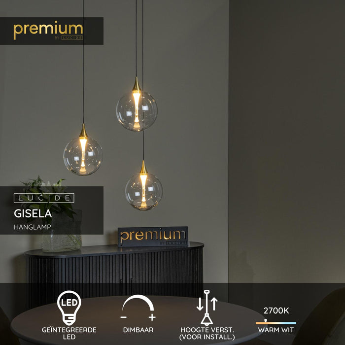 Lucide Premium GISELA Hanglamp - Transparant