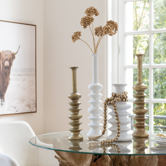 J-Line glas witte wijn Rand - glas - transparant|goud - 6 stuks