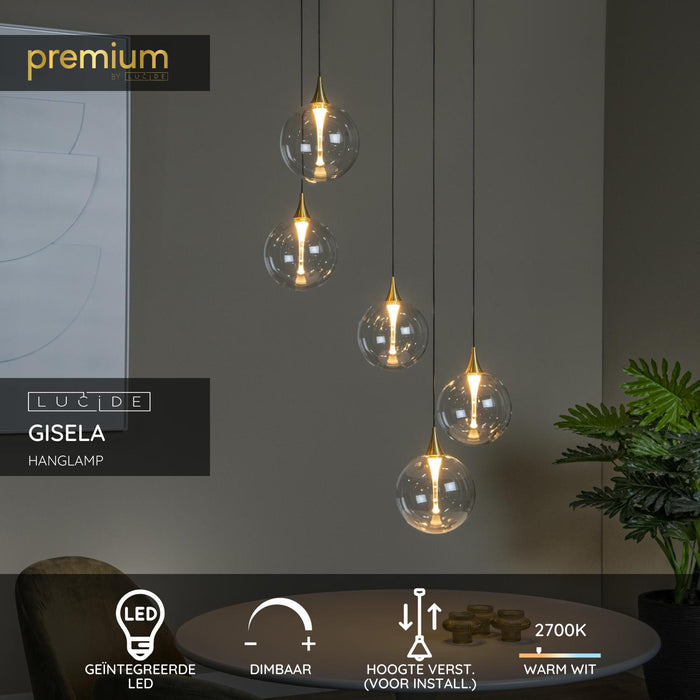 Lucide Premium GISELA Hanglamp - Transparant