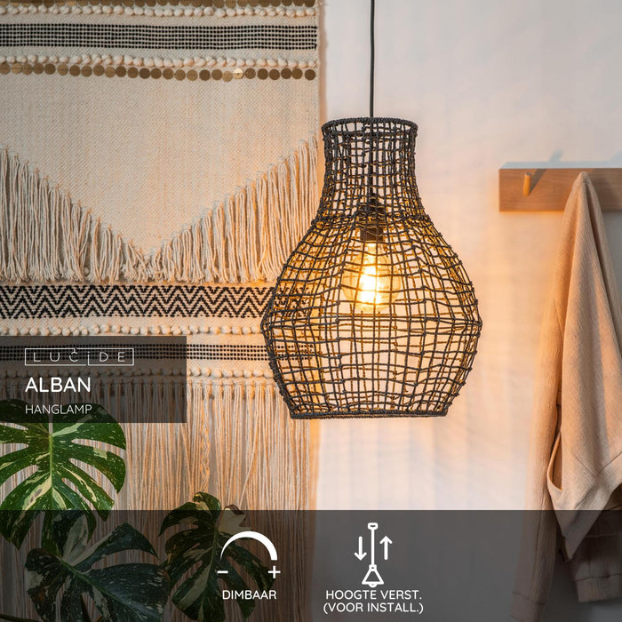 Lucide ALBAN Hanglamp - Zwart