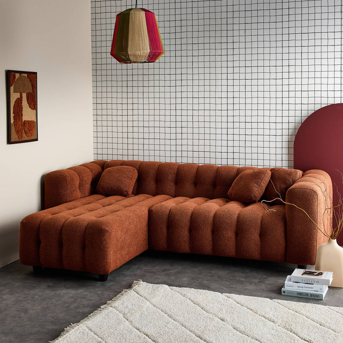 sweeek - Verstelbare hoekbank, boucléstof