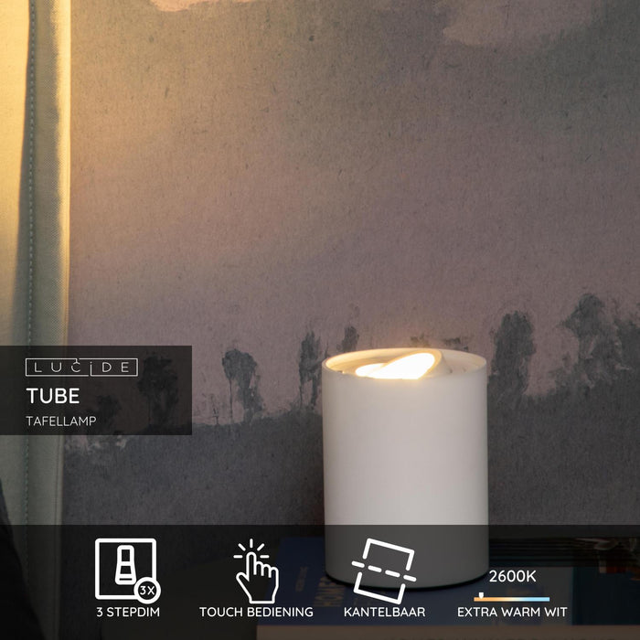 Lucide TUBE Tafellamp - Wit