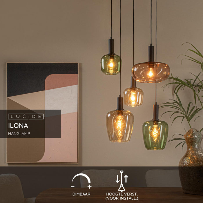 Lucide ILONA Hanglamp - Zwart