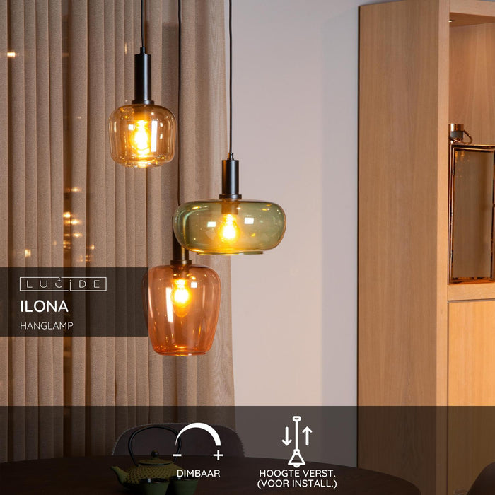 Lucide ILONA Hanglamp - Zwart