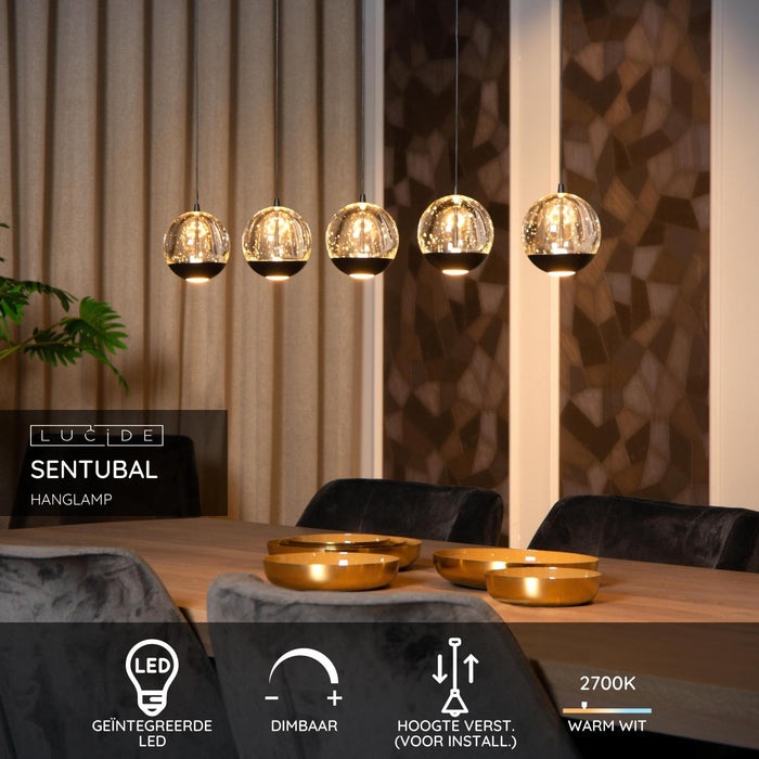 Lucide SENTUBAL Hanglamp - Zwart