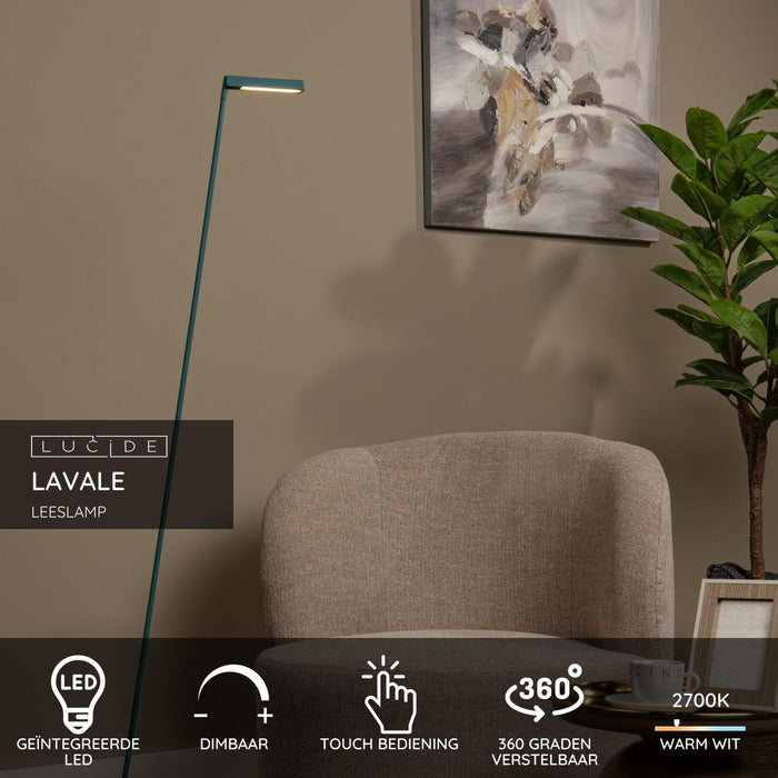 Lucide LAVALE Leeslamp - Turkoois