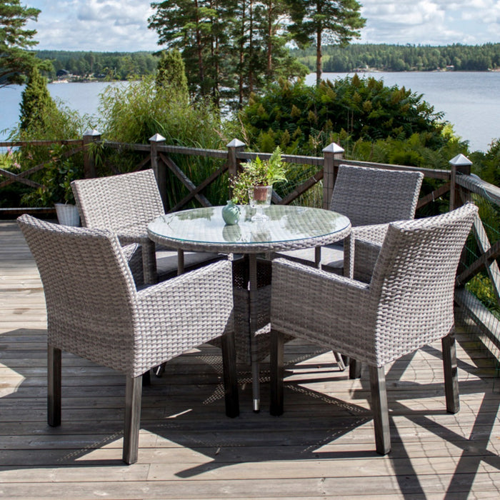 Fjôrd - Tuintafel Grijs Ø90cm - Wicker - Volta