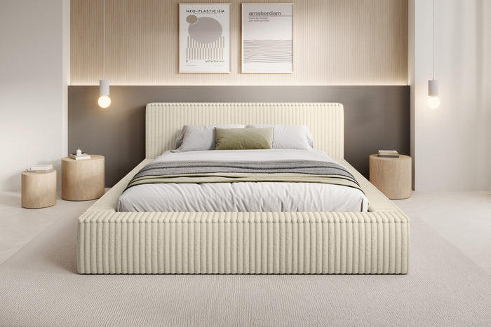 Trae Mobler Melody 160 x 200 cm Gestoffeerd Bed Creme