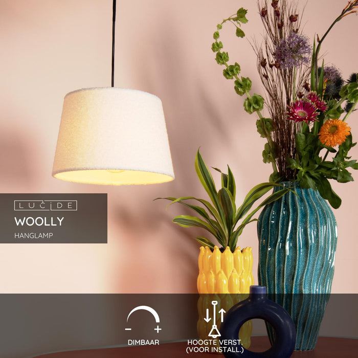 Lucide WOOLLY Hanglamp - Beige