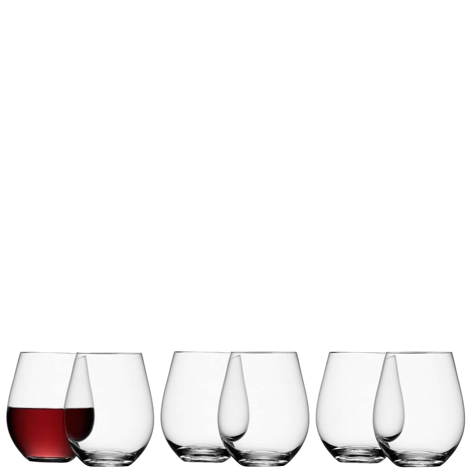 L.S.A. - Stemless Rode Wijn Glas 530ml Set van 6 Stuks