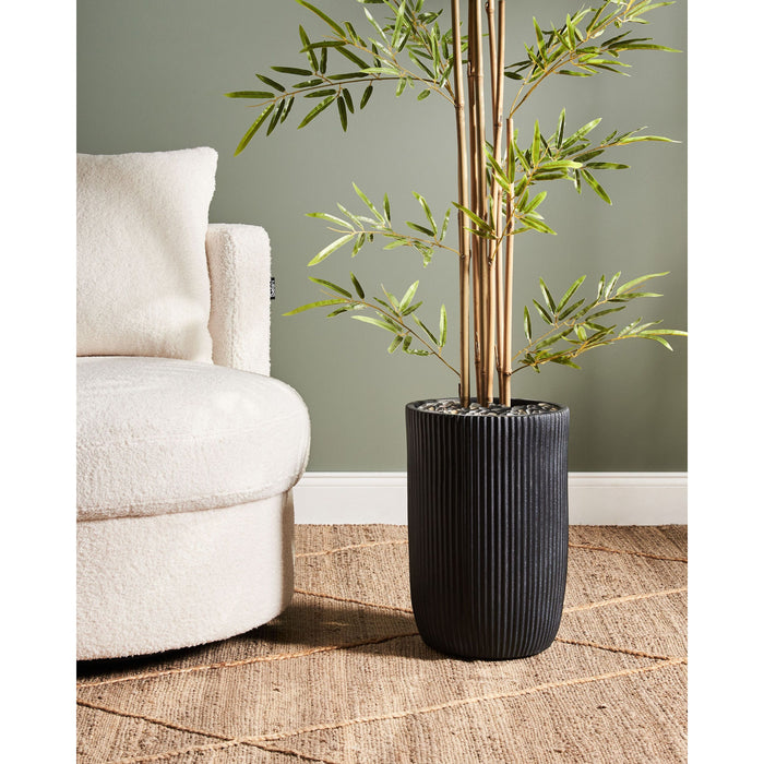 Beliani - EANTIO - Bloempot - 25 x 25 x 38 cm - Zwart - Kleivezels