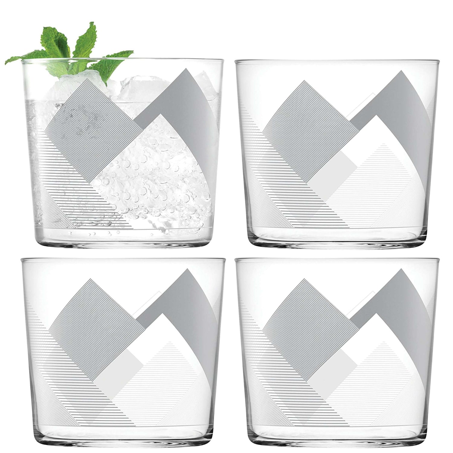 L.S.A. - Peaks Tumbler Glas 310 ml Set van 4 Stuks