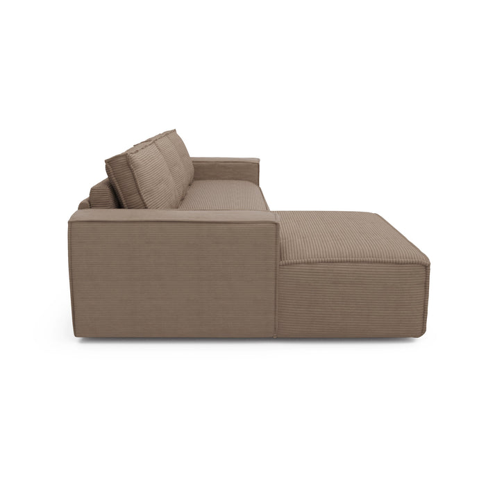 Slaapbank hoek links dunlopillo corduroy taupe 140cm