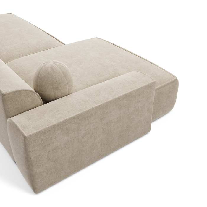 Hoekbanken links ANIA 4 personen Fluweel Crème