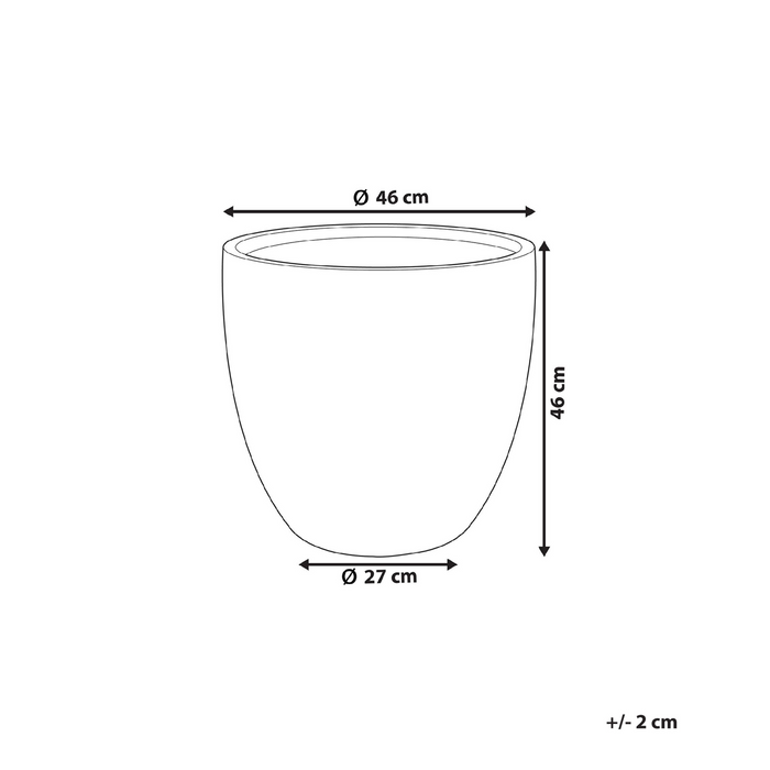 Beliani - KANNIA - Bloempot - Wit - 46 cm - Klei-vezelmengsel
