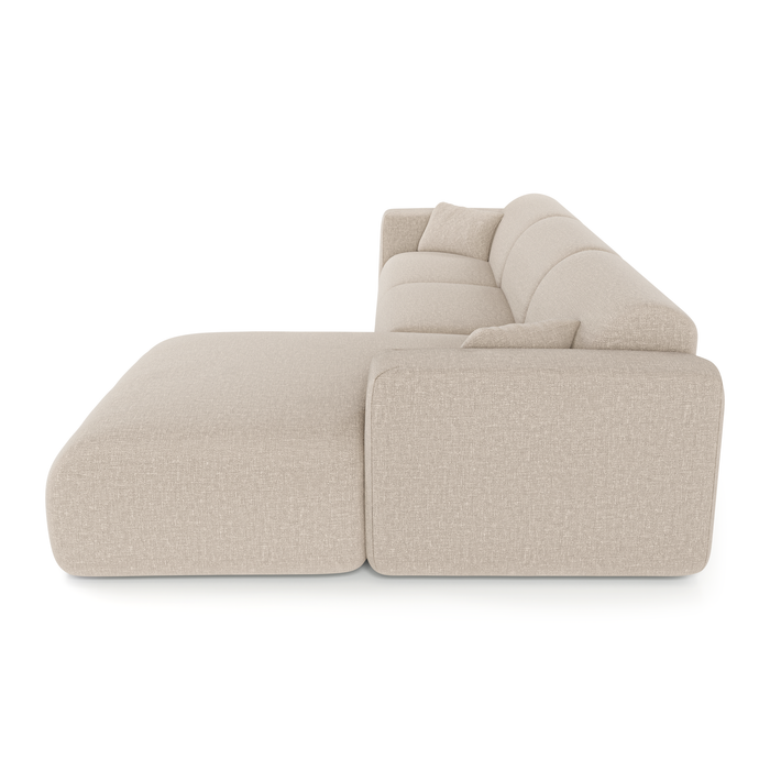 5-zits rechthoekige slaapbank dunlopillo beige geweven stof