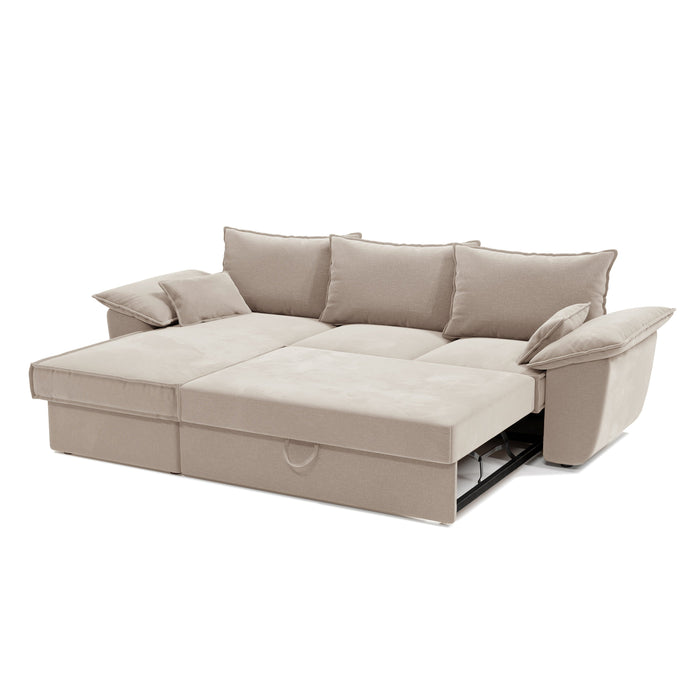 Hoekbanken links SASHA 4 personen  Fluweel Beige