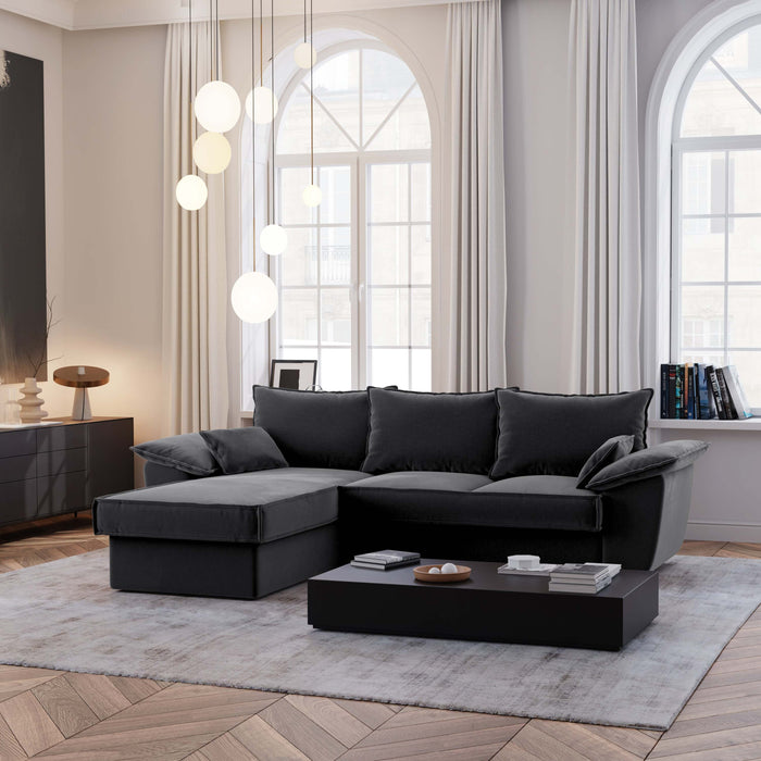 Hoekbanken links SASHA 4 personen  Fluweel Grafiet grijs