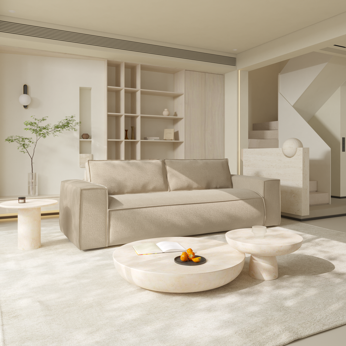 Express slaapbank dunlopillo beige gedessineerd fluweel 160cm