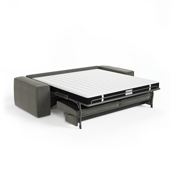 Express slaapbank dunlopillo fluweel grafiet grijs 160cm