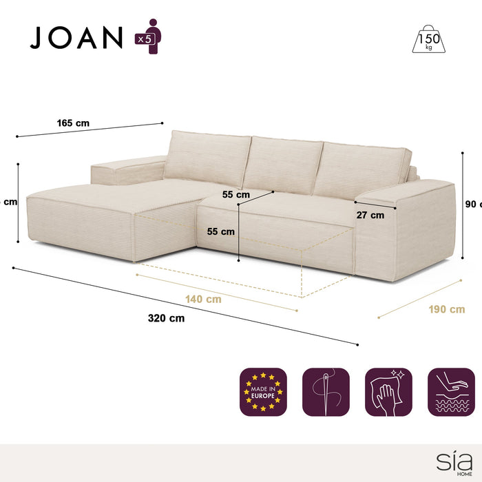 Slaapbank linkerhoek beige fluwelen matras 140cm