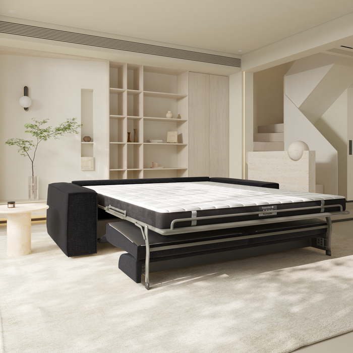 Express slaapbank met antraciet fluwelen matras 160cm