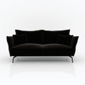 4-zits bank van zwart fluweel