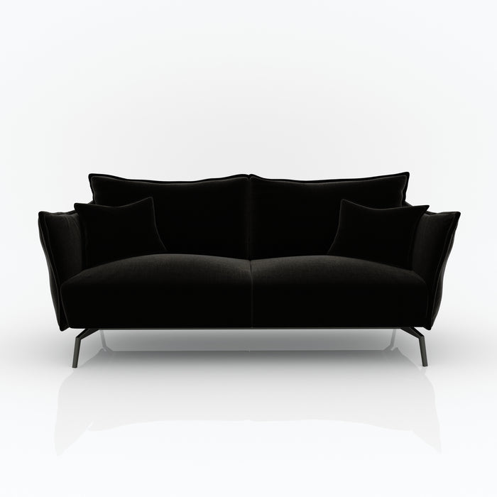 4-zits bank van zwart fluweel