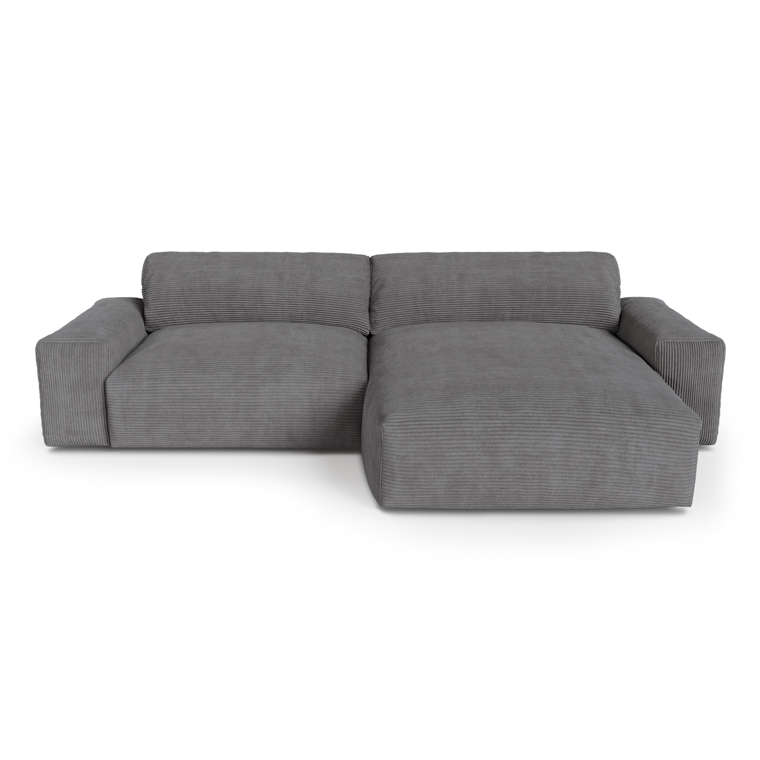 Corduroy hoekbank antraciet grijs 310cm