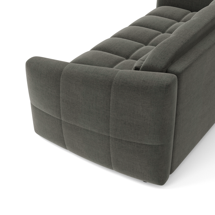 Express slaapbank dunlopillo grafiet grijs fluweel 140cm