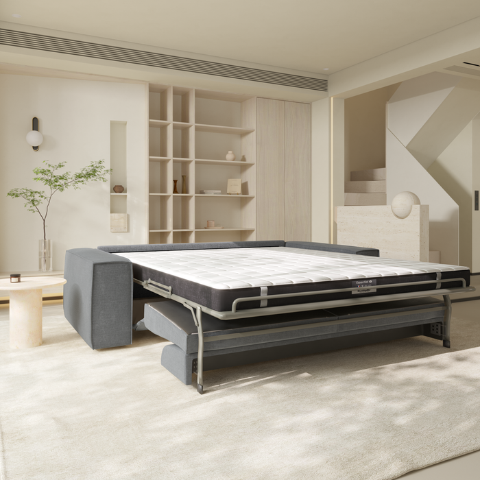 Express slaapbank dunlopillo fluweelmotief grijs 160cm