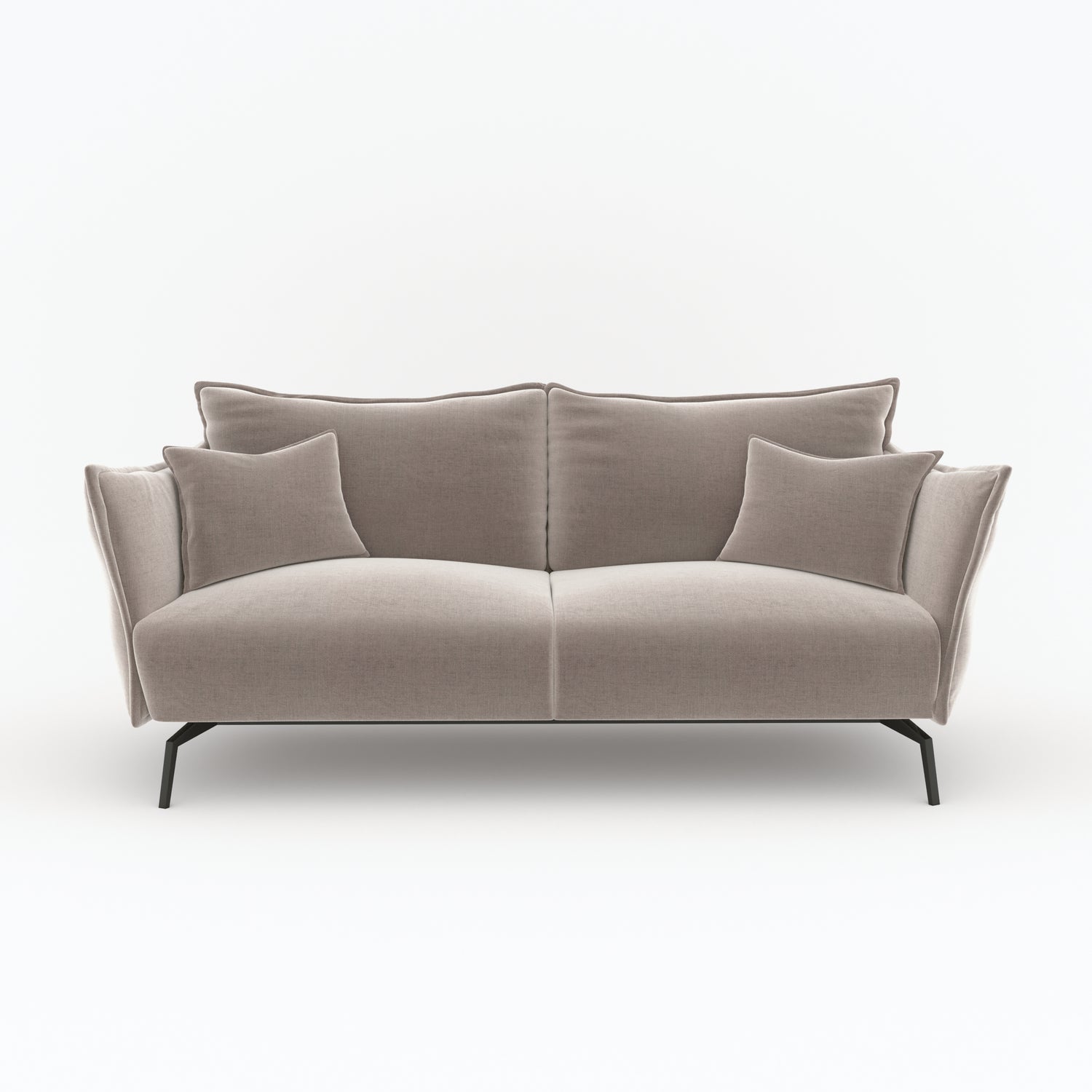 4-zits taupe fluwelen bank