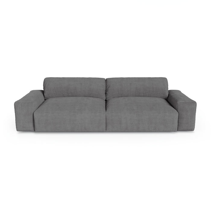 4-zits antraciet grijze corduroy bank 240cm
