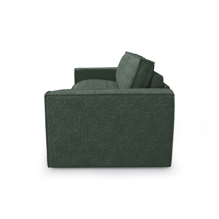 Express slaapbank dunlopillo fluweel groen patroon 160cm