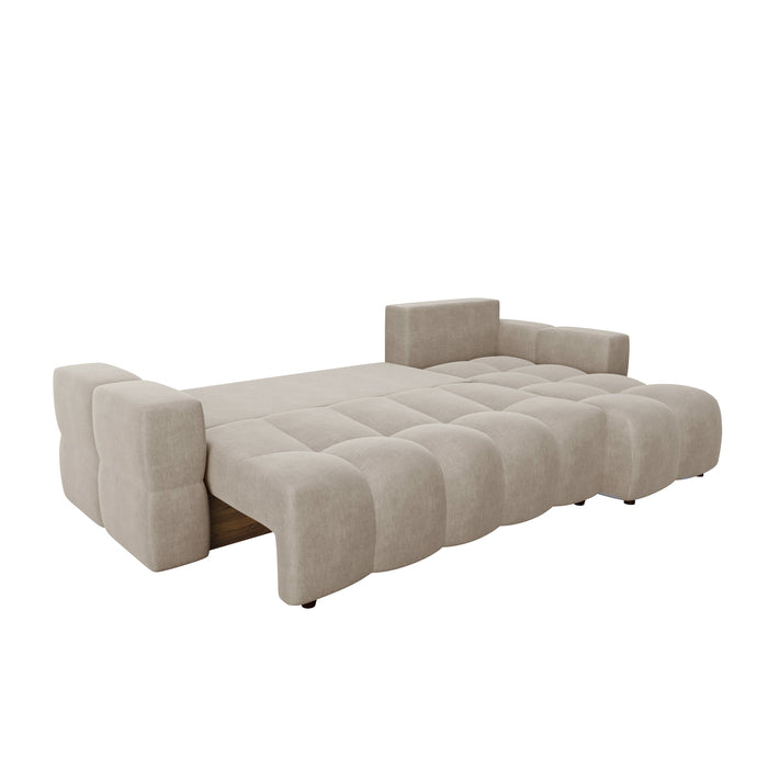 Taupe fluwelen hoekbank 286cm
