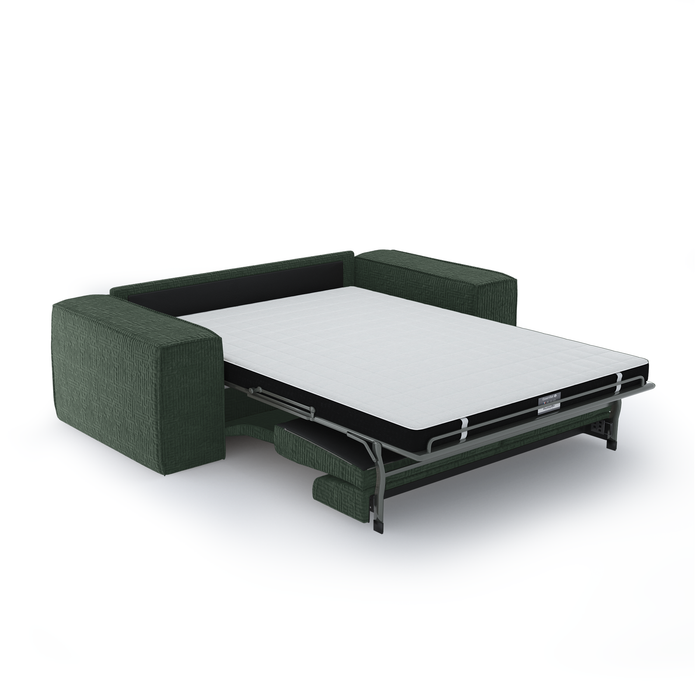 Express slaapbank dunlopillo fluweel groen patroon 160cm