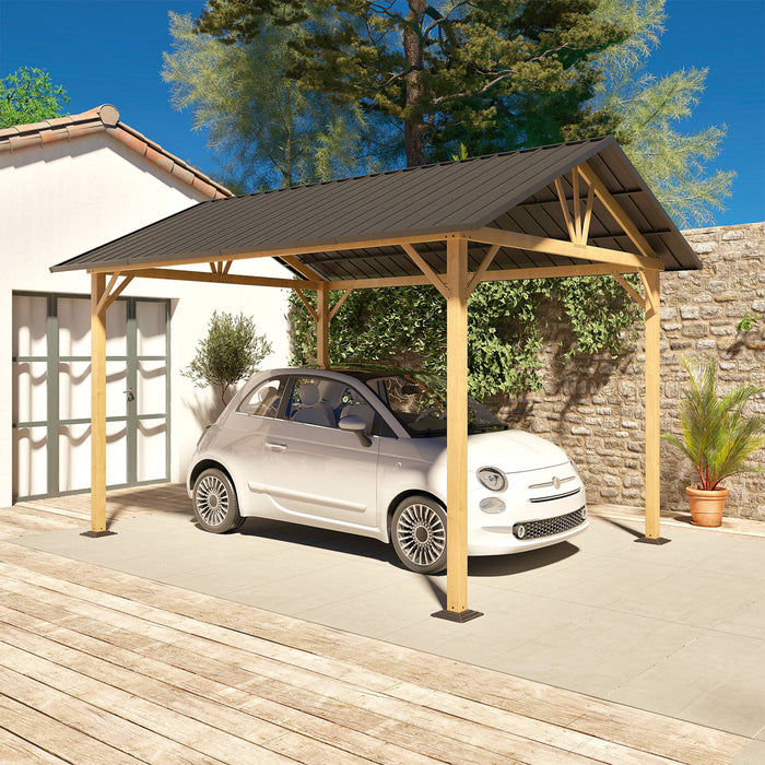 sweeek - Carport van aluminium en staal, 12 m²