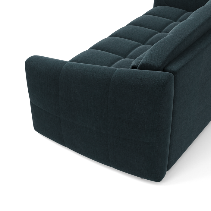 Express slaapbank dunlopillo pauwblauw fluweel 140cm