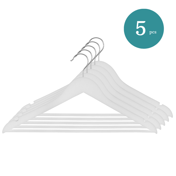 Nordix Kledinghangers Set 5 stuks Wit Hout Kleerhangers