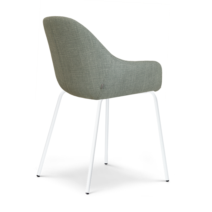Nolon Nora-Mae Eetkamerstoel Saliegroen - Armleuning - Witte Poten