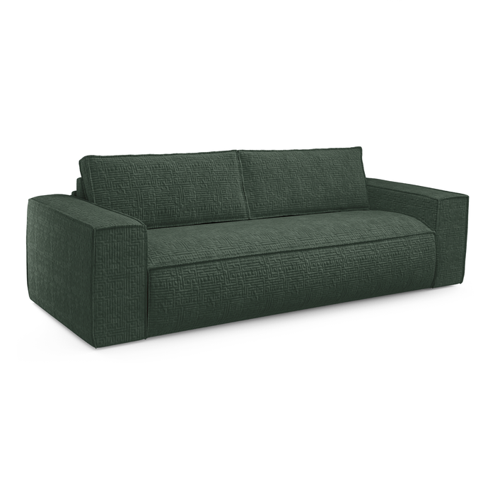 Express slaapbank dunlopillo fluweel groen patroon 160cm
