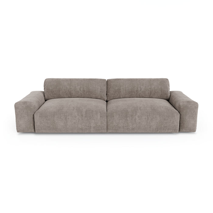 Sofa 4 zits fluweel taupe 240cm