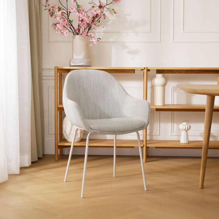 Nolon Nora-Mae Eetkamerstoel Beige Gemêleerd - Armleuning - Witte